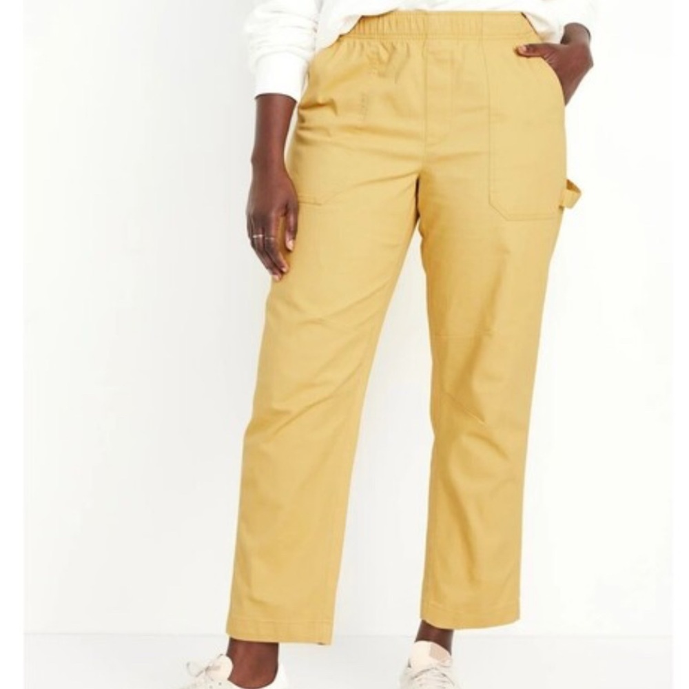 Old Navy Yellow High Waisted Pulla Utility Pants SZ XXL